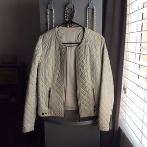 Cream leather jacket